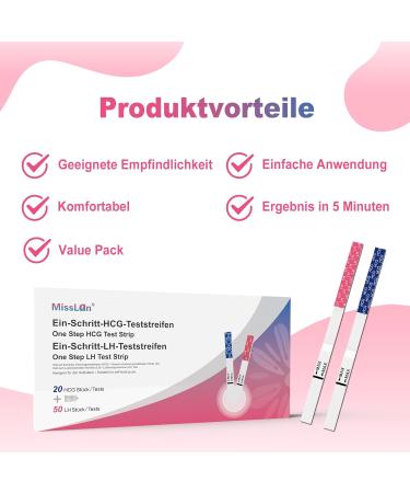 Buy Misslan 50 Ovulation & 20 Pregnancy Test Strips - Accurate Detection with 25miu/ml Sensitivity & Weekly Monitoring - Buy Online on GoSupps.com