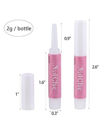 100 Pcs Long Lasting Nail Glue for Acrylic Nail Tips Adhesive - 2g/bottle - Buy Online on GoSupps.com