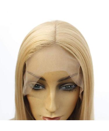 Silky Long Straight Lace Front Wig for Women - Heat Resistant Synthetic Hair Natural Gold Color Perfect for Daily & Halloween Parties Available in 14in & 24in - Buy Online on GoSupps.com