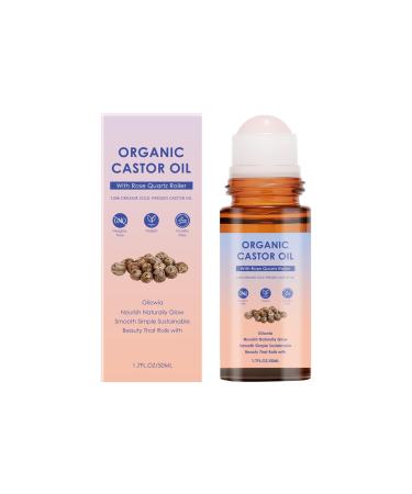 Castor Oil Roll-On with Vitamin E Hydrating Body Oil for Daily Massage Nourishing Moisturizing Care