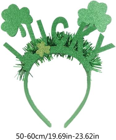 hgnxa Saint Patricks Day Green Glitter Tinsel Headband Head Bopper Irish Party Lucky Shamrock Hair Hoop Costume Accessory Type1 - Buy Online on GoSupps.com