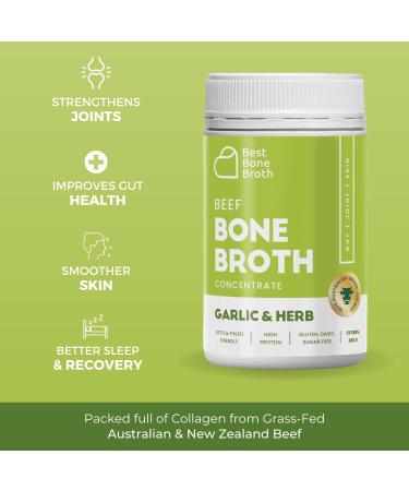 Best Beef Bone Broth Concentrate Garlic & Herb Flavor | pure liquid collagen | Grass fed Australian beef | keto  high protein  gluten free | supports joints  skin & gut | 25 servings Garlic & Herbs - Buy Online on GoSupps.com