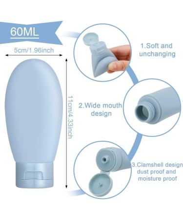 AUXSOUL Travel Bottles Set 6 Pcs Leak Proof Refillable Squeezable Containers Set Mini Squeeze Bottles Liquid Travel Accessories for Toiletry Shampoo soap Body Wash(60ml) - Buy Online on GoSupps.com