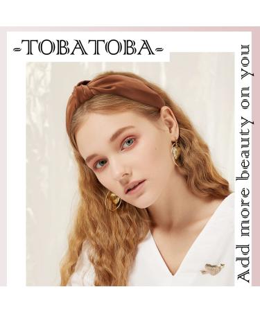 TOBATOBA 6 Pack Satin Knotted Headbands for Women - Neutral Fashion Hair Accessories - Buy Online on GoSupps.com