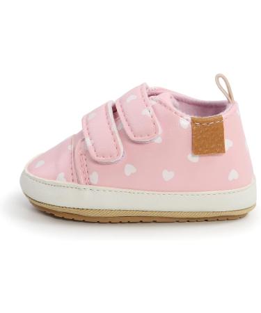 MK MATT KEELY Baby Girl First Walking Shoes - Anti-Slip Soft PU Leather Sneakers (Pink Heart) | Infant Toddler 3-6 Months - Buy Online on GoSupps.com