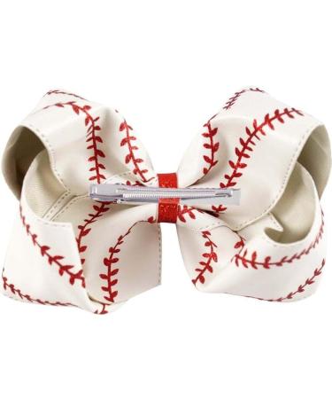 Bow Hairpin Large Leather Baseball Bow Hairpin Softball Bow Hairgrips Hair Accessories Hair Clip for Kids Girls White - Buy Online on GoSupps.com