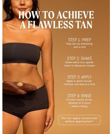Medium Tanning Mousse 7oz - Natural Streak-Free Sunless Self-Tanner | Lightweight Fast Absorbing Vegan & Cruelty-Free for All Skin Types - Buy Online on GoSupps.com