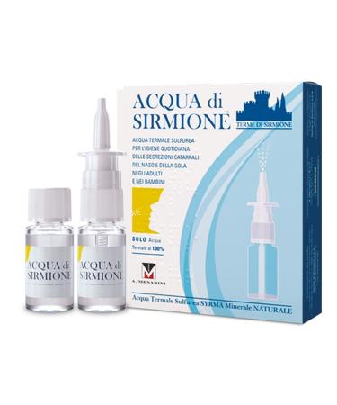 ACQUA DI SIRMIONE Ideal for Closed Nose 6 vials of 15 ml. Can be used with Nasal Spray or in Aerosol Therapy. 100% Natural Product Suitable for Adults and Children