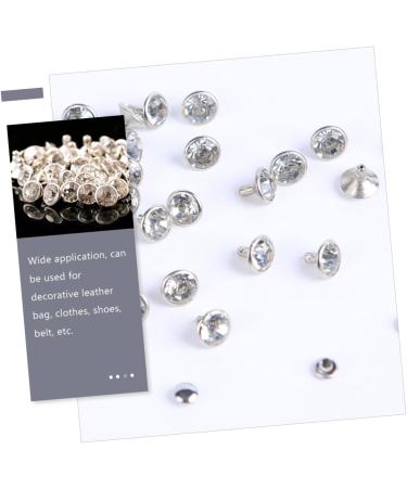STOBOK 200 Sets Diamond Stud Rivets Decor Silver Studs Rivets for Leather Handmade Rivets Metal Accessories 0.8X0.8X1CM As Shown - Buy Online on GoSupps.com