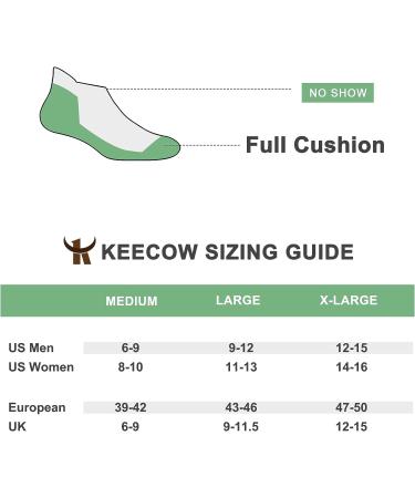 KEECOW Performance Comfort Cushion No Show Ankle Socks for Men & Women - Blister Resist Athletic Tab Short Socks - Medium Black (6 Pairs) - Buy Online on GoSupps.com