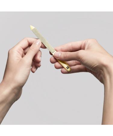 Premium Gold Twin Nail File - Double-Sided Stainless Steel for Fingers & Toenails | 130 mm Nail Care Tool - Buy Online on GoSupps.com