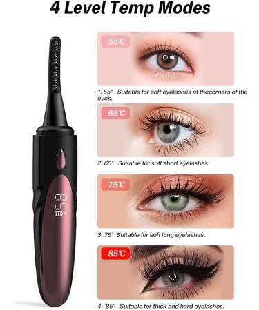 Heated Electric Eyelash Curler for Women - Fast 10s Heat up, 24-Hour Long-Lasting Curls, Type C Rechargeable - Buy Online on GoSupps.com