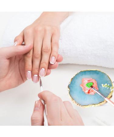 Resin Nail Art Palette Set - White and Blue | 2 Pieces Nail Gel Color Display Board with Gold Edge - Cosmetic Mixing Tools for Nail Painting - Buy Online on GoSupps.com