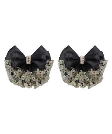 Professional hair knot covers elastic hair knot cover large loop French hair clips for stewardess banks hotels restaurants employees 2 pieces