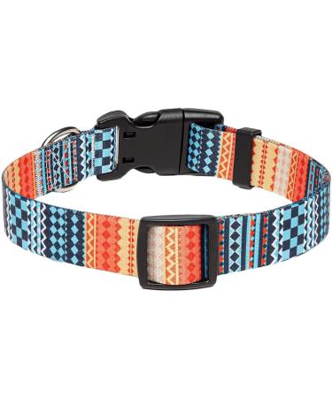 Mihqy Adjustable Soft Dog Collar - Bohemian Floral & Geometric Design for All Sizes - Comfortable & Stylish (Orange M) - Buy Online on GoSupps.com