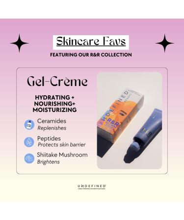 Undefined Beauty R&R Gel-Cr me Moisturizer - Fragrance-Free Infused with Peptides Ceramides & Hyaluronic Acid for Hydration & Collagen Boost - 1oz - Buy Online on GoSupps.com
