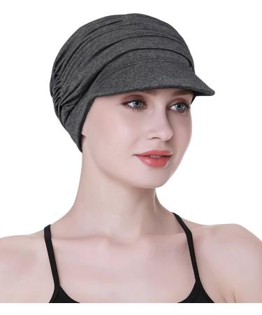 FocusCare Soft Chemo Scarves for Women | Bamboo Fabric Baseball Cap Turban for Hair Loss | Dark Health Gray - Buy Online on GoSupps.com