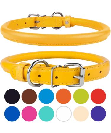 Collardirect Handmade Padded Round Leather Dog Collar - Softly Rolled Adjustable for Small & Large Pets in 7 Colors (35-40 cm) - Buy Online on GoSupps.com