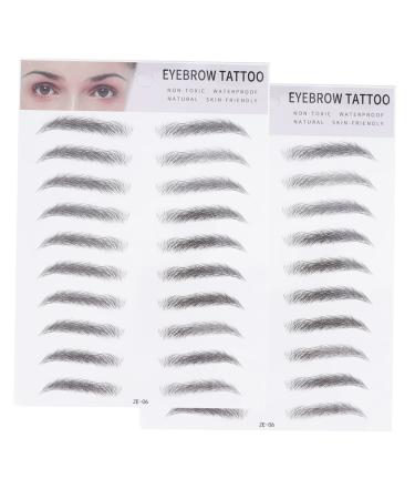 2pcs 3d Eyebrow Stickers Flower Hair Clips for Women Eyebrow Tool 6d Transfer Stickers Water Proof