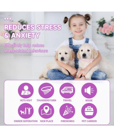 Woyamay Calm Collar for Dogs | Adjustable Luminous Calming Collar with Pheromones | Stress Relief for All Dog Sizes - Pink - Buy Online on GoSupps.com