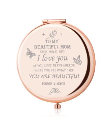 Gifts for Mom-I Love You Mom Gift Compact Mirror,Birthday Gifts for Mom- Unique Love Gifts for Mom,Women,Mom Gift for Mothers Day,Valentines Gifts for Her