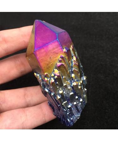 Gift for Family 100G+Natural Rainbow Titanium Crystal Cluster Crystal Point Quartz Specimen Home Decoration Rock Gem Stone Reiki1PC Lucky Stone Raw Stones and Minerals Stone Mineral Specimen