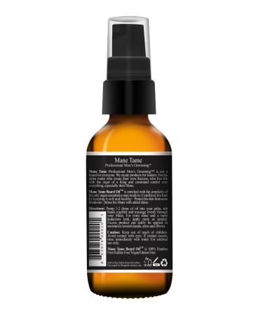 MANE TAME Beard Oil - Certified Organic Hemp Oil - 2oz Pump Bottle - Softens & Soothes Beard - Men's Beard Conditioner - Buy Online on GoSupps.com
