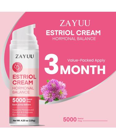 Estriol Face Cream for Women: Hydrating Botanical Moisturizer with Wild Yam, Red Clover & Soy Isoflavones, Hyaluronic Acid + Aloe, Fast-Absorbing Face/Neck/Chest Cream, Pump Bottle, 4.23 oz (120g) - Buy Online on GoSupps.com