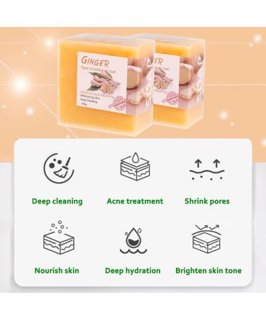 2PCS Organic Ginger Soap for Lymphatic Detox & Drainage - Slimming Soap for All Skin Types - Buy Online on GoSupps.com