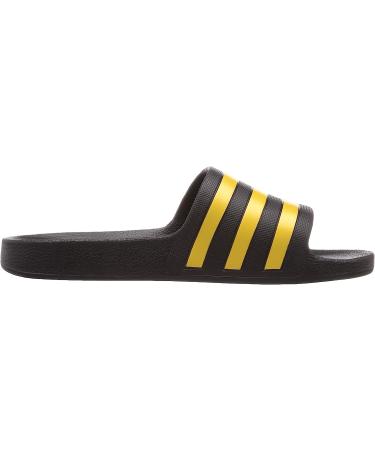 adidas Unisex Adilette Aqua Slides Sandal - Core Black/Gold Metallic - Size 9 Women/8 Men - Buy Online on GoSupps.com