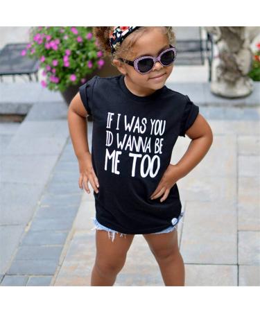 Newborn Boy Girl Short Sleeve Letter Print Loose Blouse T-Shirt | Black | Large - Buy Online on GoSupps.com