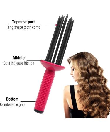Portable Curly Hair Curling Brush - Volume & Fluffy Styling Tool | Antislip Comb Wand for Effortless Hairstyling - Buy Online on GoSupps.com