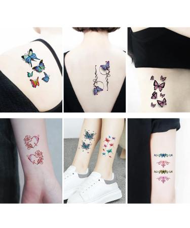 Temporary Tattoos - Flower, Butterfly, Words & Lines Designs for Men and Women - 60 Sheets - Buy Online on GoSupps.com