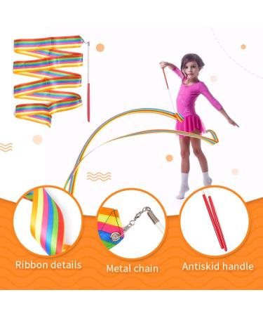 Huianer Dance Ribbons: Gymnastics Ribbon Streamers for Children - Rainbow 2pcs - Buy Online on GoSupps.com