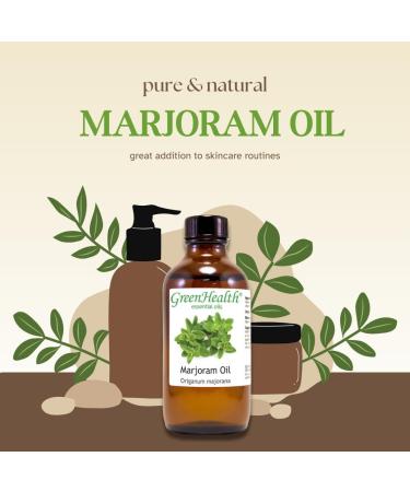 GreenHealth Marjoram Essential Oil 4 fl oz (118 ml) Glass Bottle w/Cap 100% Pure - Buy Online on GoSupps.com