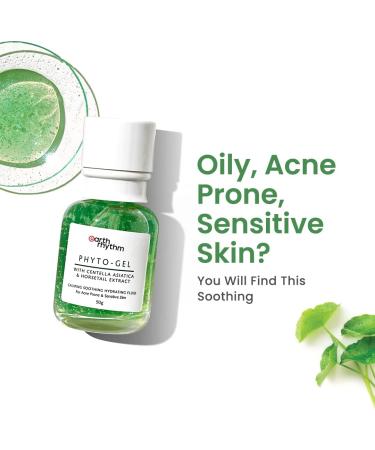 Earth Rhythm Phyto Gel with Centella Asiatica & Horsetail Extract Face Gel For Acne Prone & Sensitive Skin - 50 ML - Buy Online on GoSupps.com