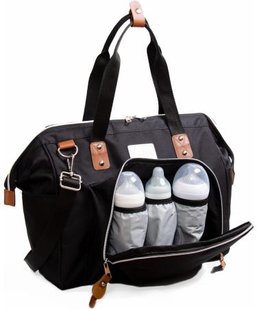 Fume London Baby Bag - Stylish Multifunctional Diaper Bag for Modern Parents | Black Baby Travel Bag with Multiple Compartments - Buy Online on GoSupps.com
