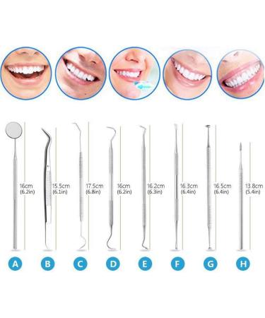 8-Piece Dental Care Set Tartar Remover Tooth Cleaning Instruments Stainless Steel Dental Tools & Mouth Mirror for Plaque Removal - Buy Online on GoSupps.com