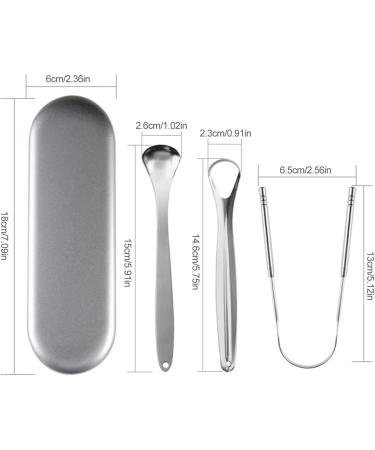 Stainless Steel Tongue Scraper Set | Reduce Bad Breath | U-Shaped & Spoon Shape Tongue Cleaner | Premium Oral Care Tool - Buy Online on GoSupps.com