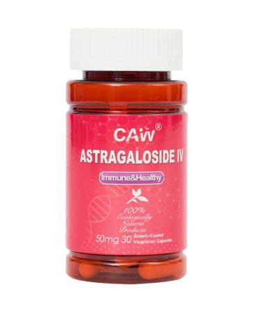 CAW Max Absorption Astragaloside IV 98% 50mg 30 Capsules | Immune Support | Anti-Aging Supplement | 50mg 30 Enteric-Coated Vegetarian Capsules 1 Bottle 30 Count (Pack of 1)
