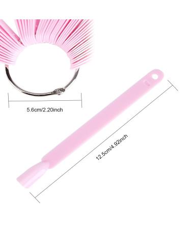 50 Pieces Nail Art Exercise Tips - Fan-Shaped Removable Nail Polish Display Sticks - Pink Manicure Tools for Perfect Nail Art - Buy Online on GoSupps.com
