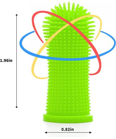 Aujzoo Dog Toothbrush Set (4 Packs) 360 Pets Teeth Cleaning Toothbrush for Dogs Cats Dental Care Silicone Finger Teeth Brush 01-multicolor - Buy Online on GoSupps.com