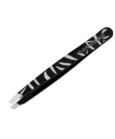 Beautimaxx 3.5-inch Black Zebra Slant Tip Eyebrow Tweezer