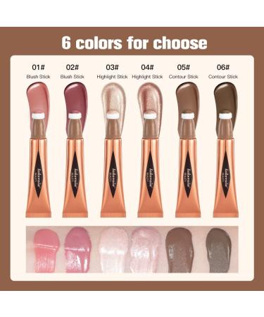 Silky Liquid Contour & Highlighter Wand - Cream Blush & Bronzer Stick with Cushion Applicator - Natural Face Glow (#02) - 1 Count - Buy Online on GoSupps.com