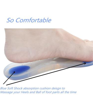 Silicone Gel Arch Support Insoles - Plantar Fasciitis Relief, Heel Spur & Callus Pain Relief for Women & Men (S: Women 6.5-8.5 // Men 6-6.5) - Buy Online on GoSupps.com