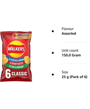 Walkers Classic Variety Crisps 6x25g - Buy Online on GoSupps.com