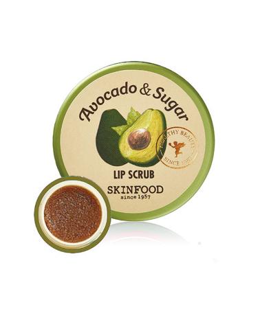 SKINFOOD Avocado Rich Lip Scrub 14g - Removes Dead Skin and Lip Nourishing & Moisturizing and Minerals Soft Smooth Lips Scrub - Plump Lip Scrub - Dead Skin Lip Scrub for Smooth and Plump Lips