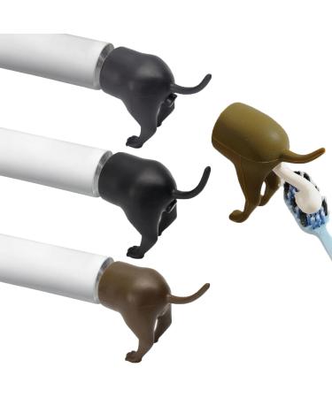 Wmzjnljy 3pcs Pooping Dog Butt Toothpaste Topper Creative Toothpaste Squeezer Funny Creative Dog Pooping Toothpaste Topper for Home Travel Daily Life(M138-3)