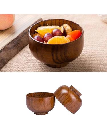 SKORDO 6 Pcs Wood Bowls Serving Tableware for Rice Soup Dip Coffee Tea Decoration Wooden Salad Bowl Kitchen Cutlery Set - Buy Online on GoSupps.com