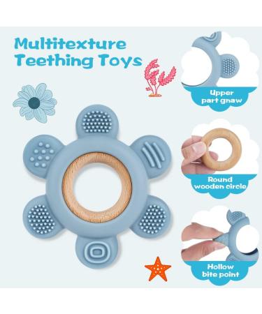 Vicloon Baby Teething Toy | BPA-Free Silicone Teether for Boys & Girls | Easy-to-Hold Rudder Design | Chewlery | Blue - Buy Online on GoSupps.com